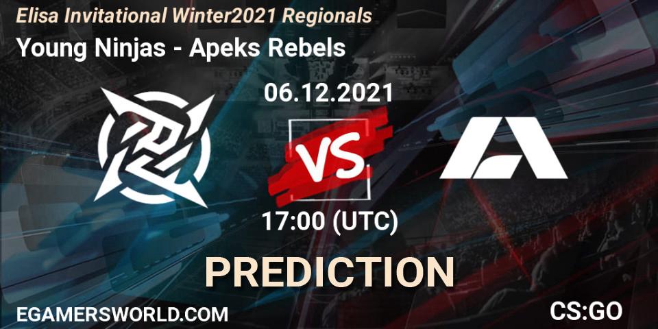 Young Ninjas vs Apeks Rebels: Match Prediction. 06.12.2021 at 17:35, Counter-Strike (CS2), Elisa Invitational Winter 2021 Regionals