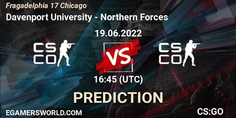 Davenport University vs Northern Forces: Match Prediction. 19.06.2022 at 17:00, Counter-Strike (CS2), Fragadelphia 17 Chicago