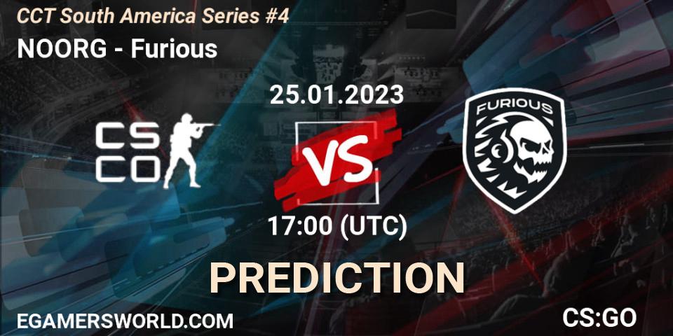 NOORG vs Furious: Match Prediction. 25.01.2023 at 17:00, Counter-Strike (CS2), CCT South America Series #4
