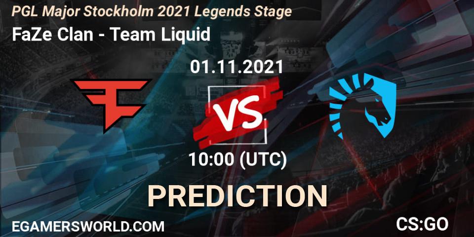 FaZe Clan vs Team Liquid: Match Prediction. 01.11.2021 at 10:00, Counter-Strike (CS2), PGL Major Stockholm 2021 Legends Stage