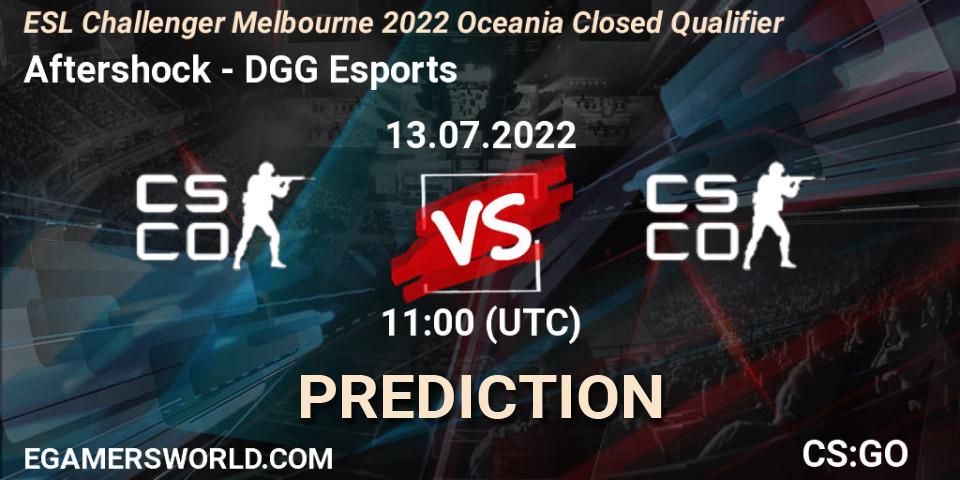 Aftershock vs DGG Esports: Match Prediction. 13.07.2022 at 11:00, Counter-Strike (CS2), ESL Challenger Melbourne 2022 Oceania Closed Qualifier