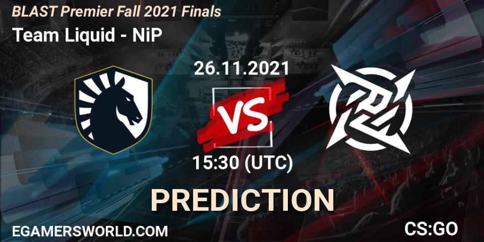 Team Liquid vs NiP: Match Prediction. 26.11.21, CS2 (CS:GO), BLAST Premier Fall 2021 Finals
