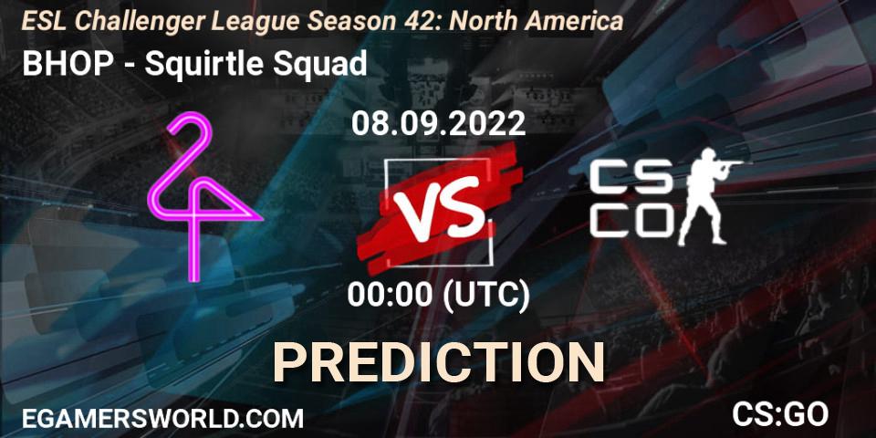 BHOP vs Squirtle Squad: Match Prediction. 06.09.2022 at 00:00, Counter-Strike (CS2), ESL Challenger League Season 42: North America