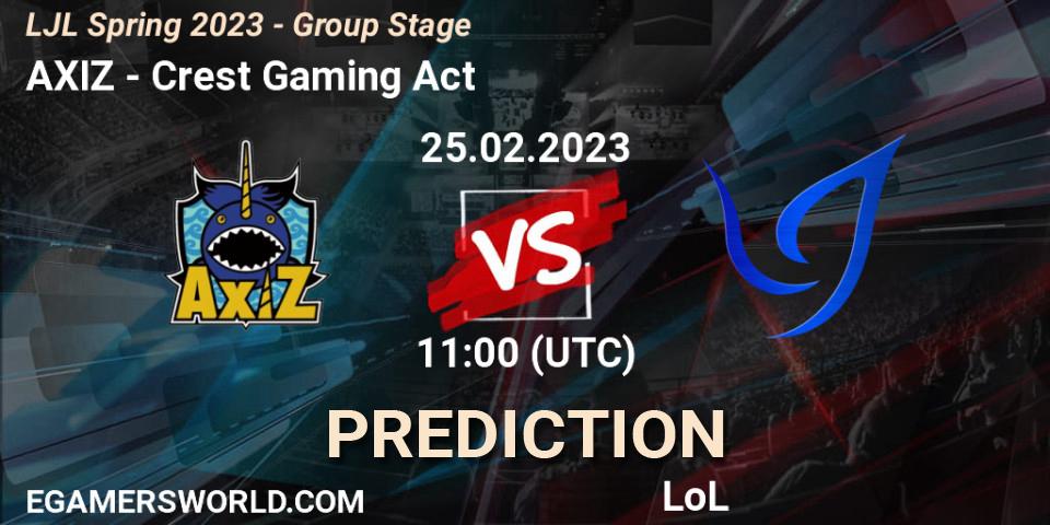 AXIZ vs Crest Gaming Act: Match Prediction. 25.02.23, LoL, LJL Spring 2023 - Group Stage