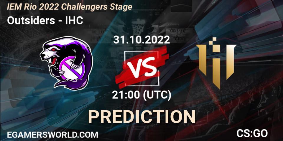 Outsiders vs IHC: Match Prediction. 31.10.22, CS2 (CS:GO), IEM Rio 2022 Challengers Stage