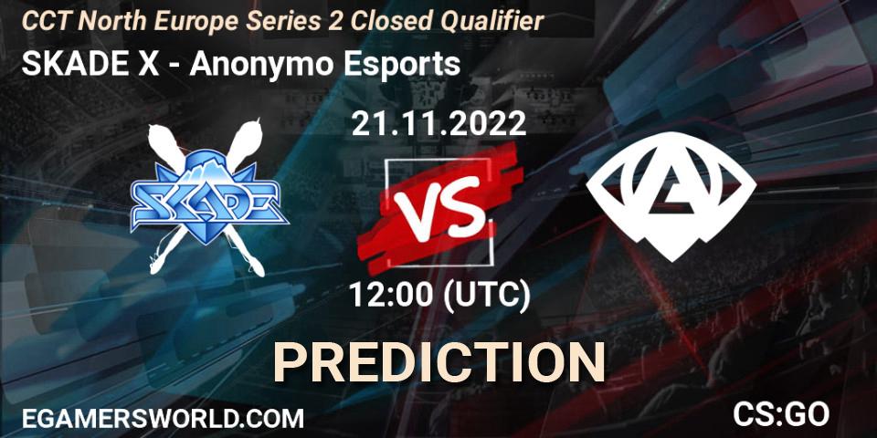 SKADE X vs Anonymo Esports: Match Prediction. 21.11.2022 at 12:00, Counter-Strike (CS2), CCT North Europe Series 2 Closed Qualifier