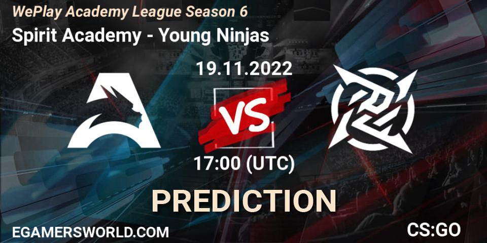 Spirit Academy vs Young Ninjas: Match Prediction. 19.11.2022 at 18:00, Counter-Strike (CS2), WePlay Academy League Season 6