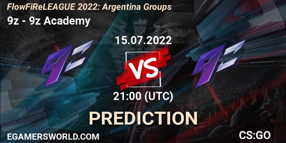 9z vs 9z Academy: Match Prediction. 15.07.22, CS2 (CS:GO), FlowFiReLEAGUE 2022: Argentina Groups