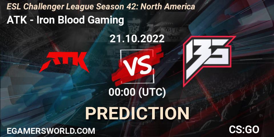 ATK vs Iron Blood Gaming: Match Prediction. 21.10.2022 at 00:00, Counter-Strike (CS2), ESL Challenger League Season 42: North America