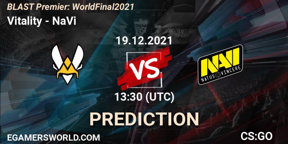 Vitality vs NaVi: Match Prediction. 19.12.21, CS2 (CS:GO), BLAST Premier: World Final 2021
