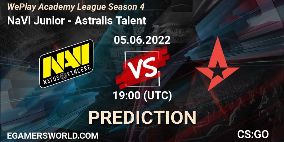 NaVi Junior vs Astralis Talent: Match Prediction. 05.06.2022 at 17:30, Counter-Strike (CS2), WePlay Academy League Season 4
