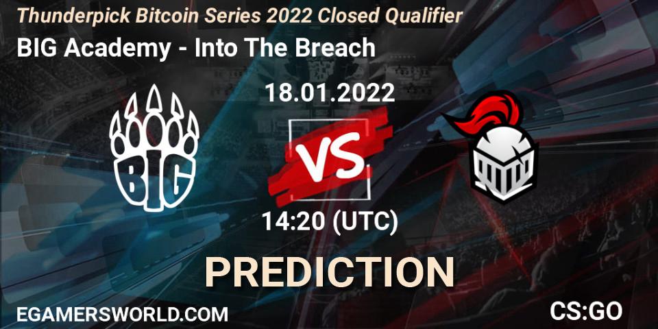 BIG Academy vs Into The Breach: Match Prediction. 18.01.2022 at 12:10, Counter-Strike (CS2), Thunderpick Bitcoin Series 2022 Closed Qualifier