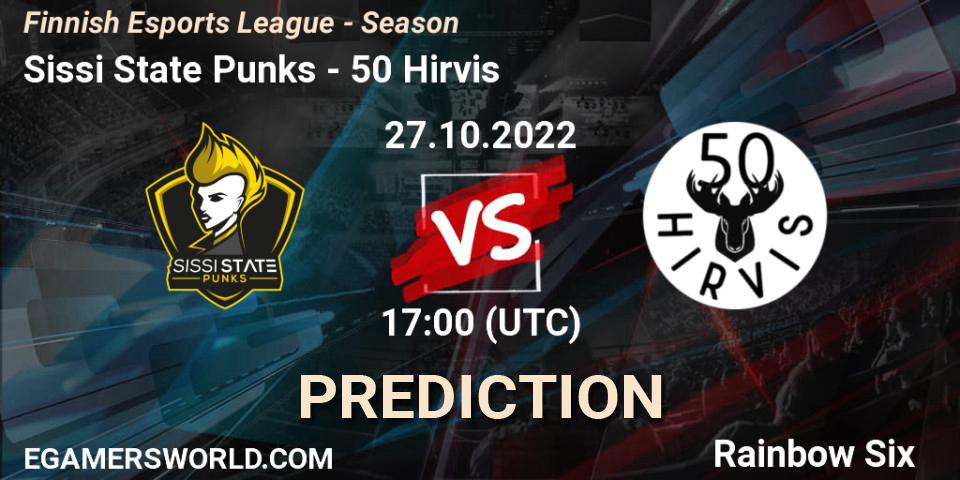Sissi State Punks vs 50 Hirvis: Match Prediction. 27.10.2022 at 17:00, Rainbow Six, Finnish Esports League - Season 