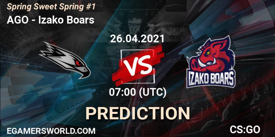 AGO vs Izako Boars: Match Prediction. 26.04.2021 at 13:40, Counter-Strike (CS2), Spring Sweet Spring #1