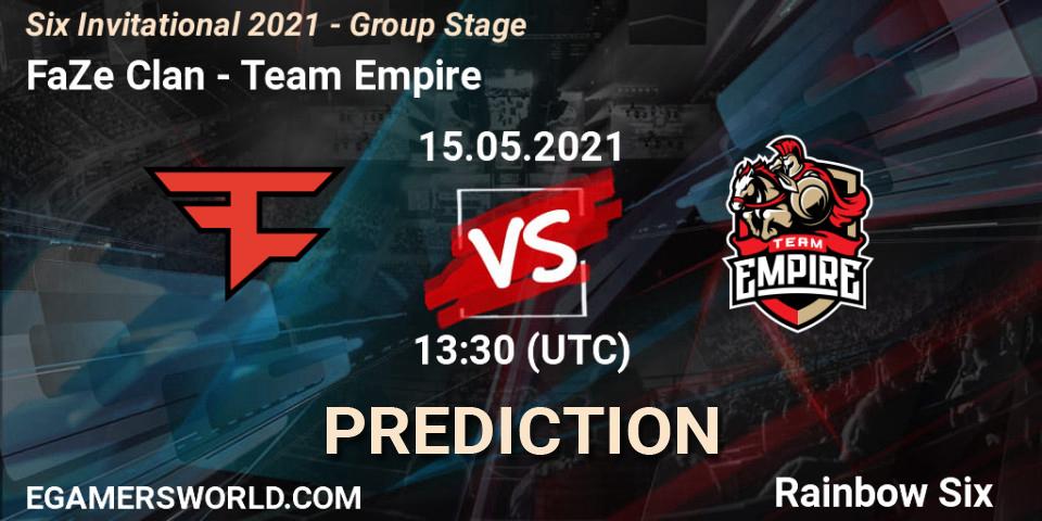 FaZe Clan vs Team Empire: Match Prediction. 15.05.21, Rainbow Six, Six Invitational 2021 - Group Stage
