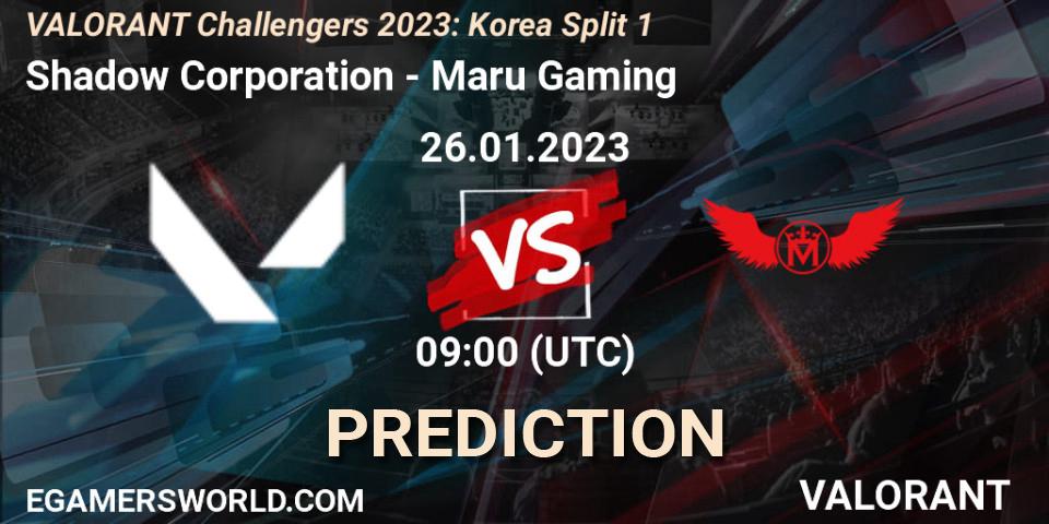 Shadow Corporation vs Maru Gaming: Match Prediction. 26.01.23, VALORANT, VALORANT Challengers 2023: Korea Split 1