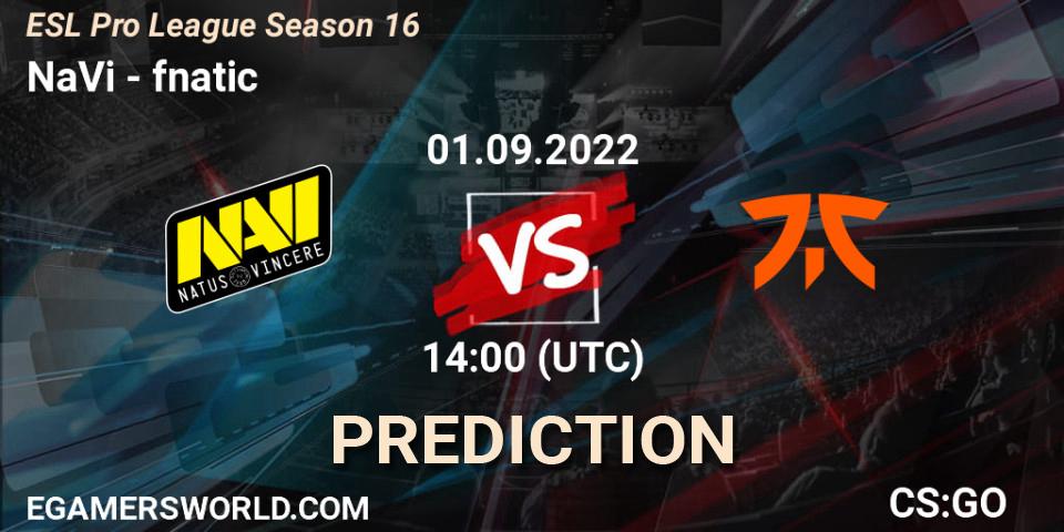 NaVi vs fnatic: Match Prediction. 01.09.22, CS2 (CS:GO), ESL Pro League Season 16