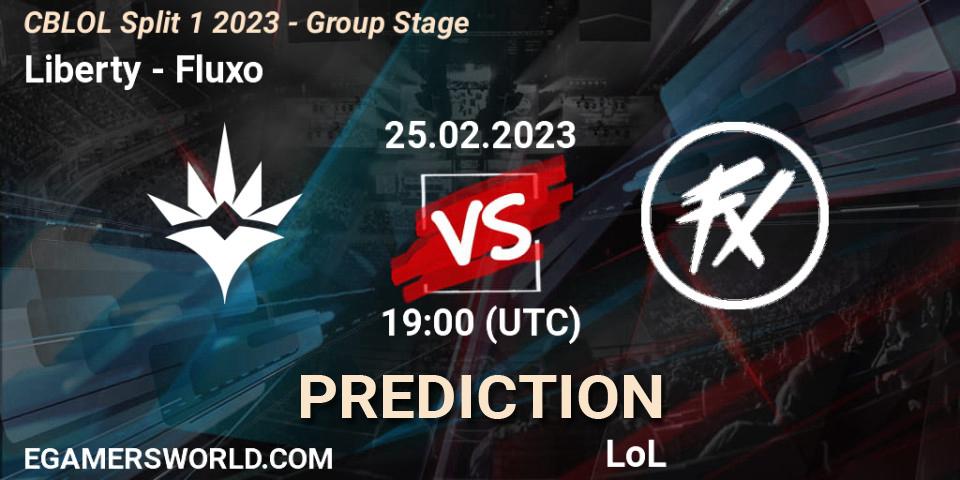 Liberty vs Fluxo: Match Prediction. 25.02.2023 at 19:15, LoL, CBLOL Split 1 2023 - Group Stage