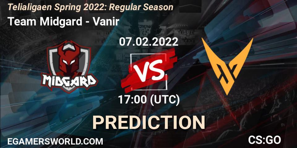 Team Midgard vs Vanir: Match Prediction. 07.02.2022 at 17:00, Counter-Strike (CS2), Telialigaen Spring 2022: Regular Season