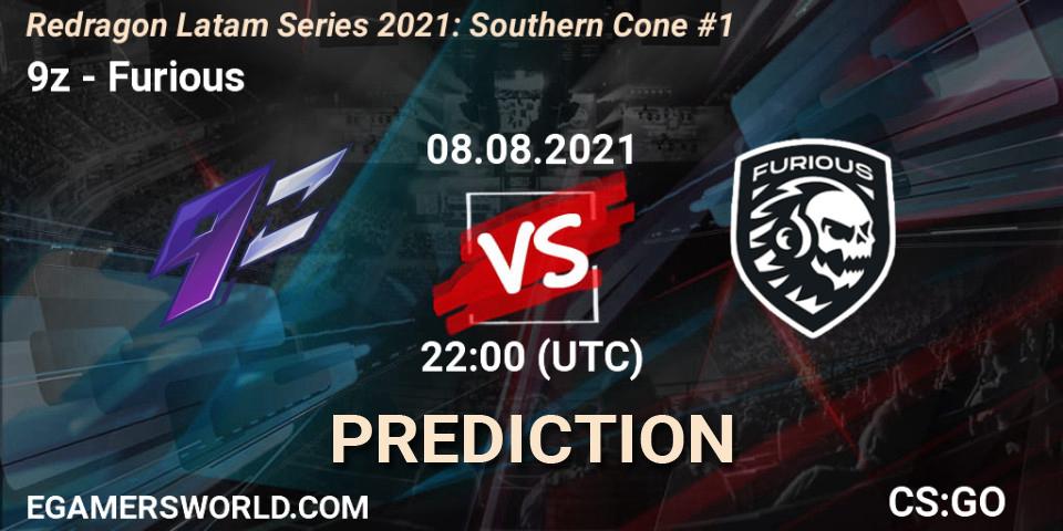 9z vs Furious: Match Prediction. 08.08.2021 at 22:10, Counter-Strike (CS2), Redragon Latam Series 2021: Southern Cone #1