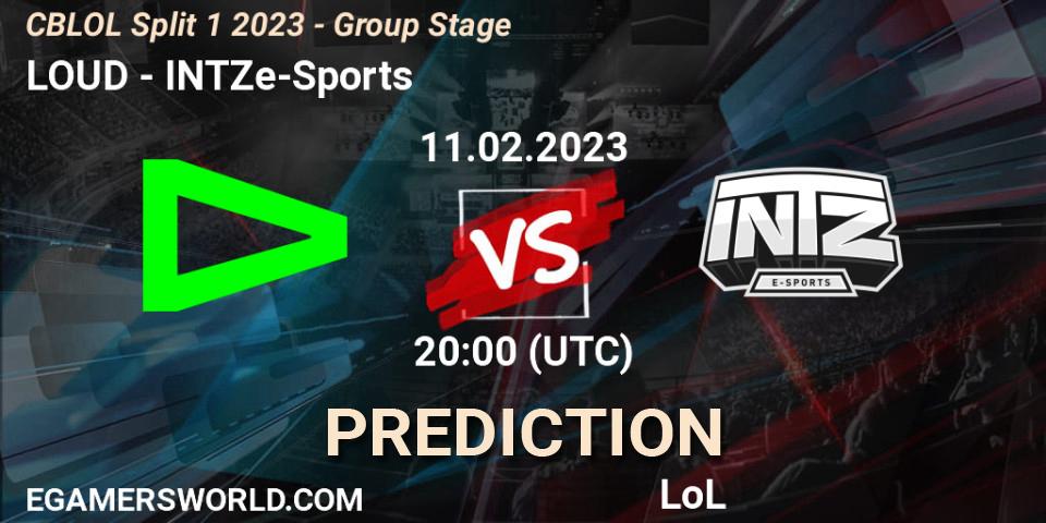 LOUD vs INTZ e-Sports: Match Prediction. 11.02.2023 at 20:15, LoL, CBLOL Split 1 2023 - Group Stage