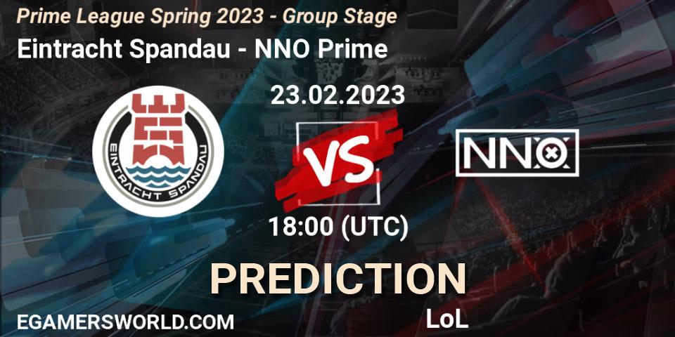 Eintracht Spandau vs NNO Prime: Match Prediction. 23.02.2023 at 19:00, LoL, Prime League Spring 2023 - Group Stage