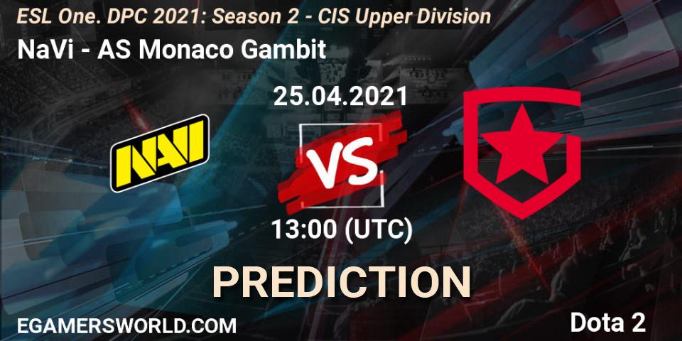 NaVi vs AS Monaco Gambit: Match Prediction. 25.04.21, Dota 2, ESL One. DPC 2021: Season 2 - CIS Upper Division
