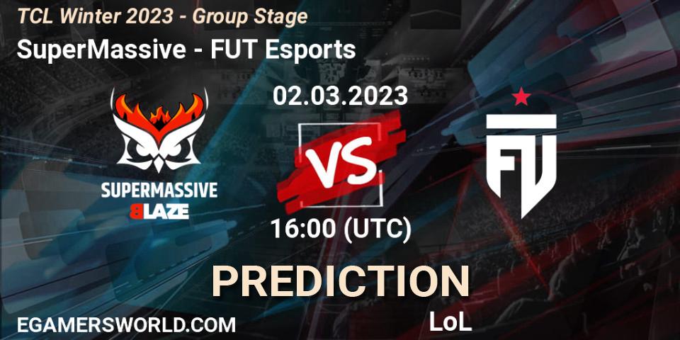SuperMassive vs FUT Esports: Match Prediction. 09.03.2023 at 16:00, LoL, TCL Winter 2023 - Group Stage