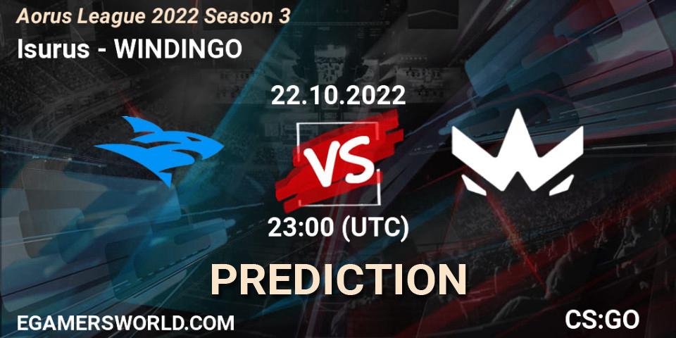 Isurus vs WINDINGO: Match Prediction. 23.10.22, CS2 (CS:GO), Aorus League 2022 Season 3