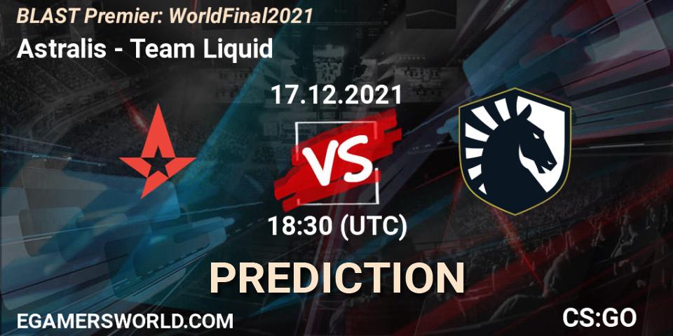 Astralis vs Team Liquid: Match Prediction. 17.12.2021 at 20:00, Counter-Strike (CS2), BLAST Premier: World Final 2021