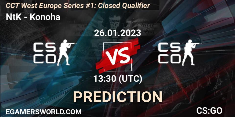 NtK vs Konoha: Match Prediction. 26.01.23, CS2 (CS:GO), CCT West Europe Series #1: Closed Qualifier