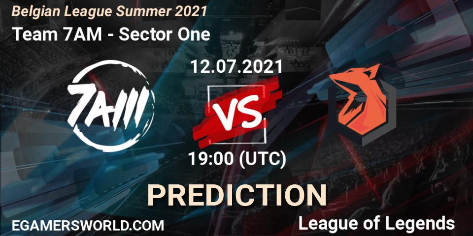 Team 7AM vs Sector One: Match Prediction. 14.06.2021 at 18:00, LoL, Belgian League Summer 2021
