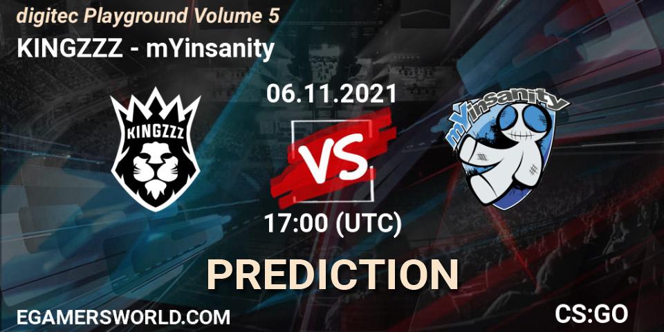 KINGZZZ vs mYinsanity: Match Prediction. 06.11.2021 at 17:10, Counter-Strike (CS2), digitec Playground Volume 5 