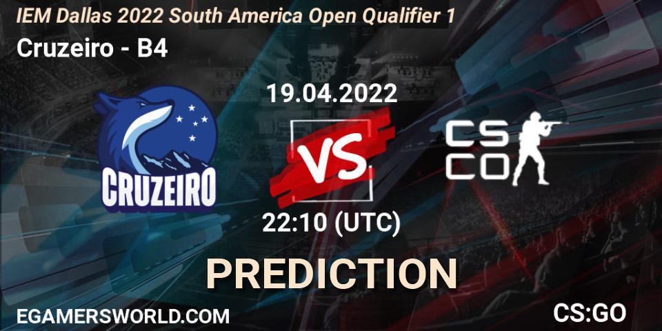 Cruzeiro vs B4: Match Prediction. 19.04.2022 at 22:10, Counter-Strike (CS2), IEM Dallas 2022 South America Open Qualifier 1