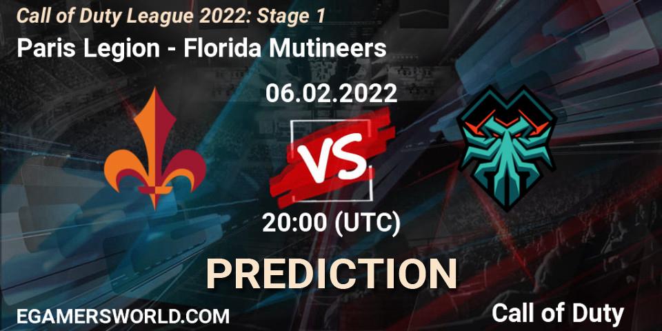 Paris Legion vs Florida Mutineers: Match Prediction. 06.02.2022 at 20:00, Call of Duty, Call of Duty League 2022: Stage 1