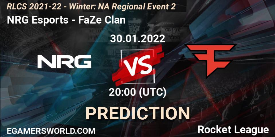 NRG Esports vs FaZe Clan: Match Prediction. 30.01.2022 at 20:00, Rocket League, RLCS 2021-22 - Winter: NA Regional Event 2