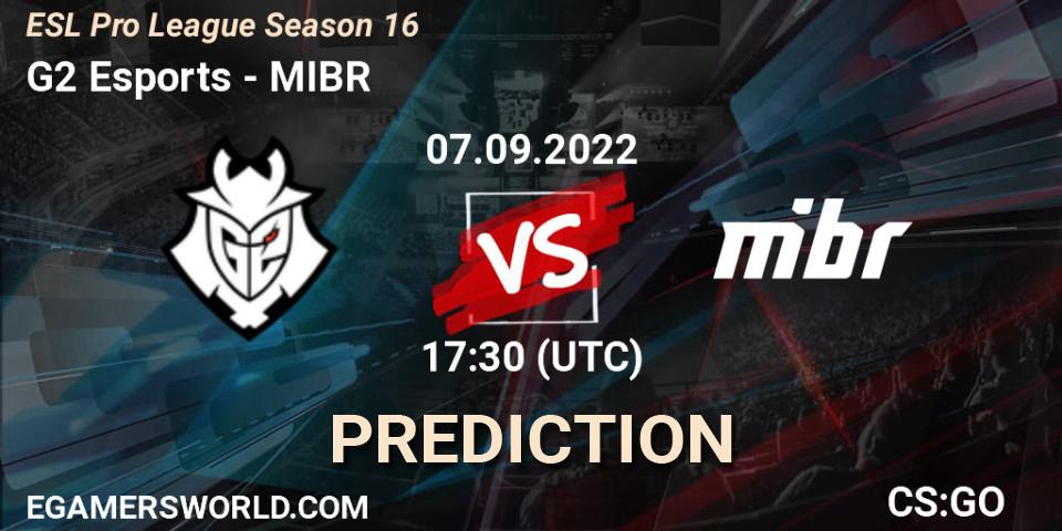 G2 Esports vs MIBR: Match Prediction. 07.09.2022 at 17:30, Counter-Strike (CS2), ESL Pro League Season 16