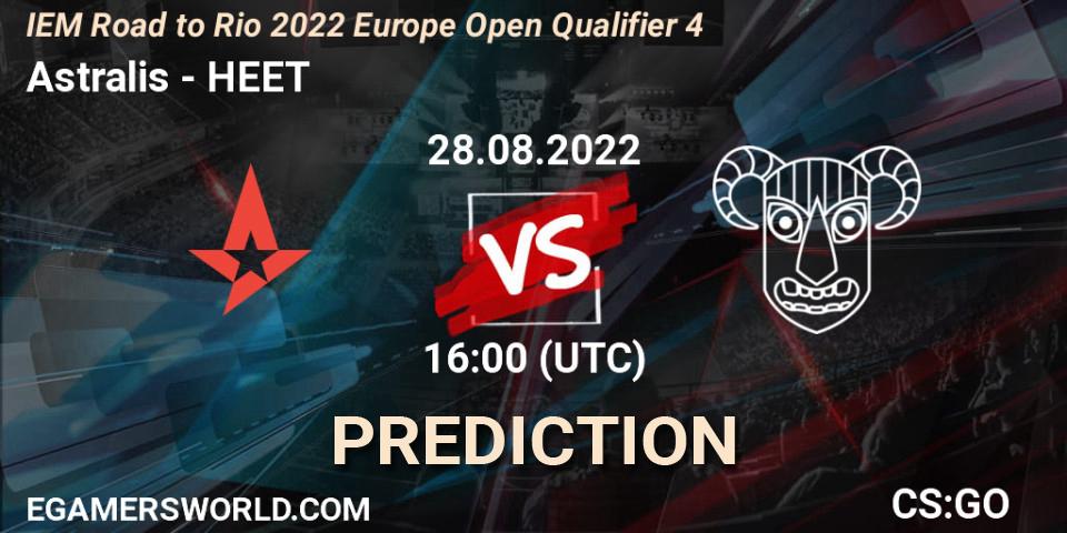 Astralis vs HEET: Match Prediction. 28.08.2022 at 16:00, Counter-Strike (CS2), IEM Road to Rio 2022 Europe Open Qualifier 4