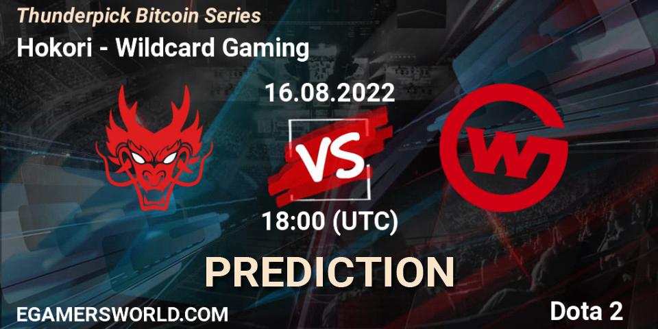 Hokori vs Wildcard Gaming: Match Prediction. 16.08.2022 at 18:00, Dota 2, Thunderpick Bitcoin Series