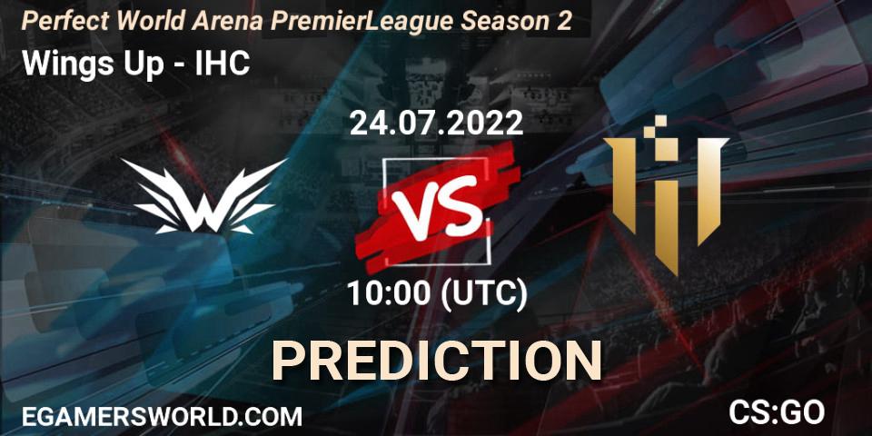 Wings Up vs IHC: Match Prediction. 24.07.2022 at 10:00, Counter-Strike (CS2), Perfect World Arena Premier League Season 2