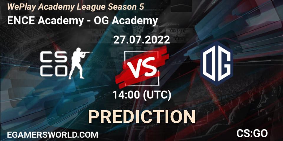ENCE Academy vs OG Academy: Match Prediction. 27.07.2022 at 14:50, Counter-Strike (CS2), WePlay Academy League Season 5