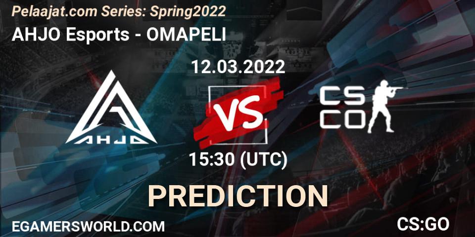 AHJO Esports vs OMAPELI: Match Prediction. 12.03.2022 at 15:30, Counter-Strike (CS2), Pelaajat.com Series: Spring 2022
