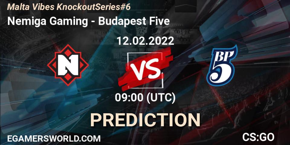 Nemiga Gaming vs Budapest Five: Match Prediction. 12.02.2022 at 09:00, Counter-Strike (CS2), Malta Vibes Knockout Series #6