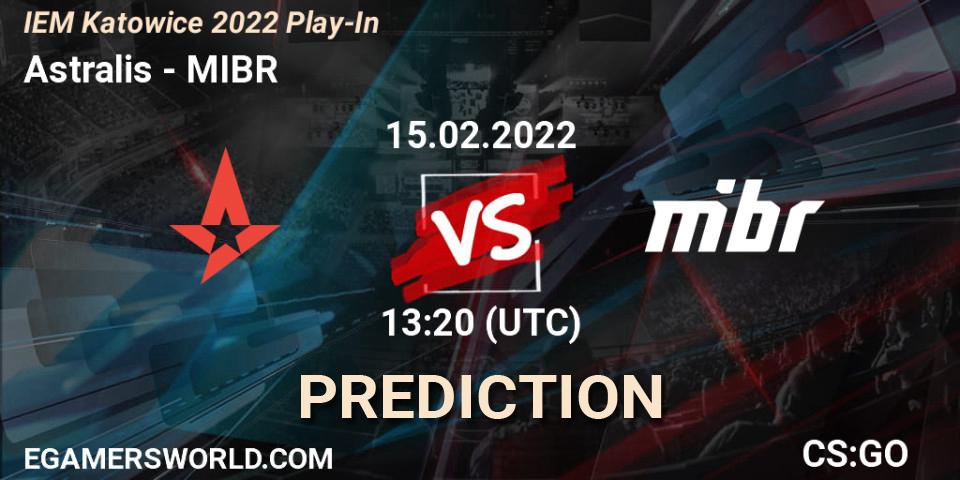 Astralis vs MIBR: Match Prediction. 15.02.2022 at 12:50, Counter-Strike (CS2), IEM Katowice 2022 Play-In