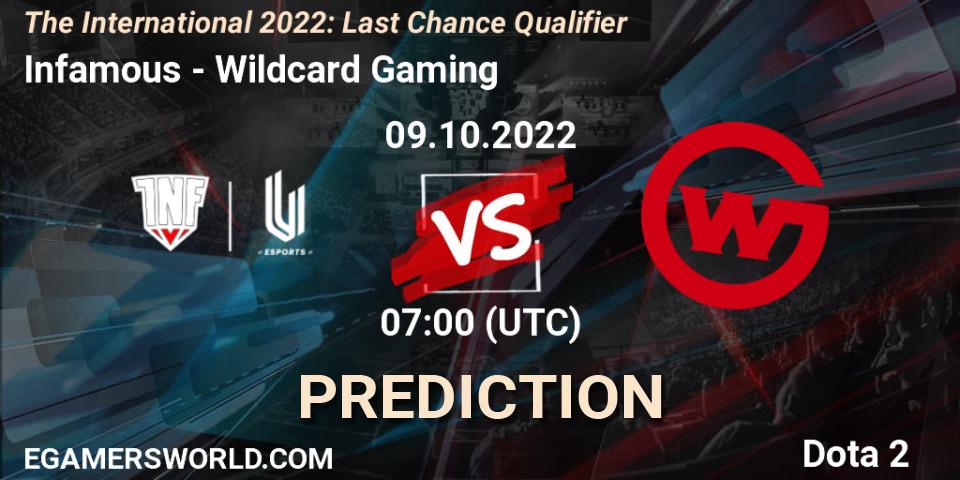 Infamous vs Wildcard Gaming: Match Prediction. 09.10.22, Dota 2, The International 2022: Last Chance Qualifier