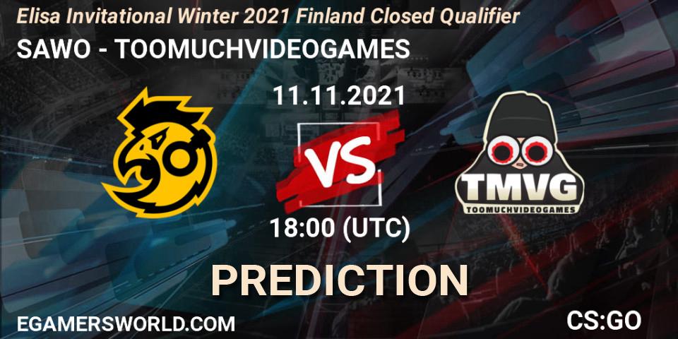 SAWO vs TOOMUCHVIDEOGAMES: Match Prediction. 11.11.2021 at 18:00, Counter-Strike (CS2), Elisa Invitational Winter 2021 Finland Closed Qualifier