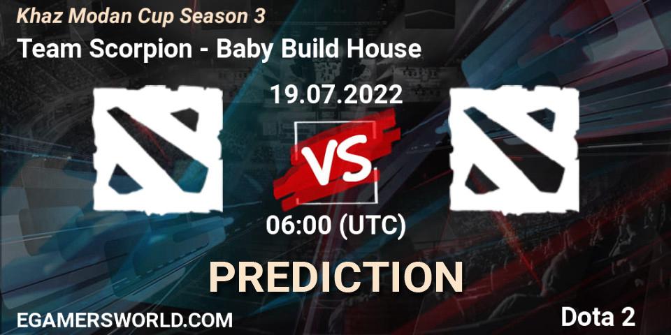 Team Scorpion vs Baby Build House: Match Prediction. 19.07.2022 at 05:57, Dota 2, Khaz Modan Cup Season 3