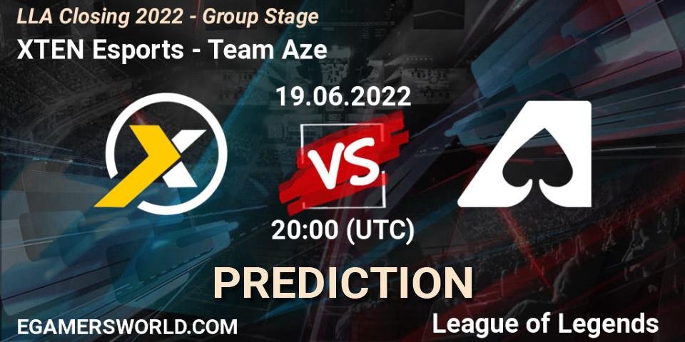 XTEN Esports vs Team Aze: Match Prediction. 19.06.2022 at 23:30, LoL, LLA Closing 2022 - Group Stage