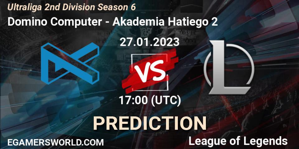 Domino Computer vs Akademia Hatiego 2: Match Prediction. 27.01.2023 at 17:00, LoL, Ultraliga 2nd Division Season 6