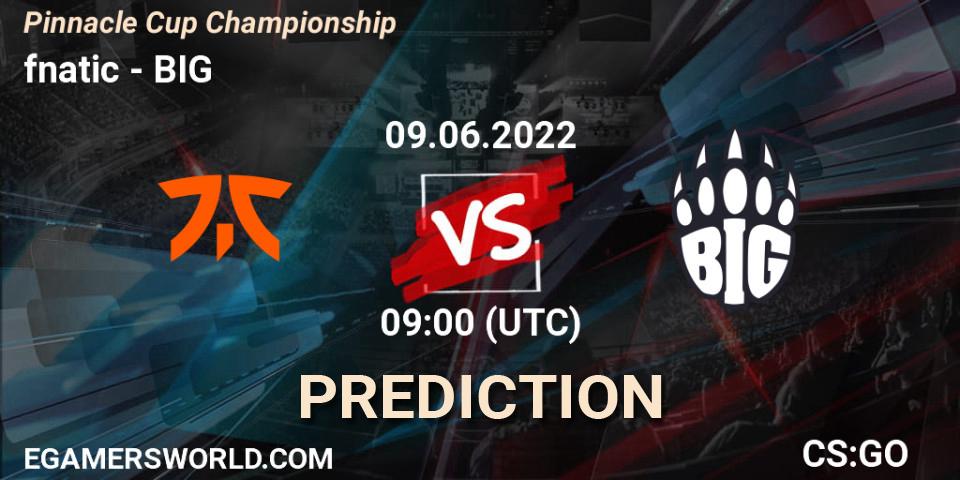 fnatic vs BIG: Match Prediction. 09.06.22, CS2 (CS:GO), Pinnacle Cup Championship